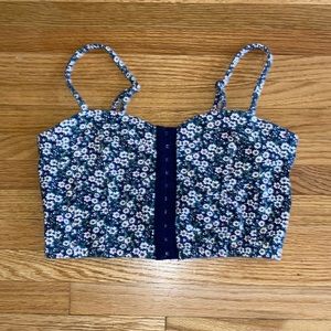 Forever 21 Flower Print Crop Top Size Small